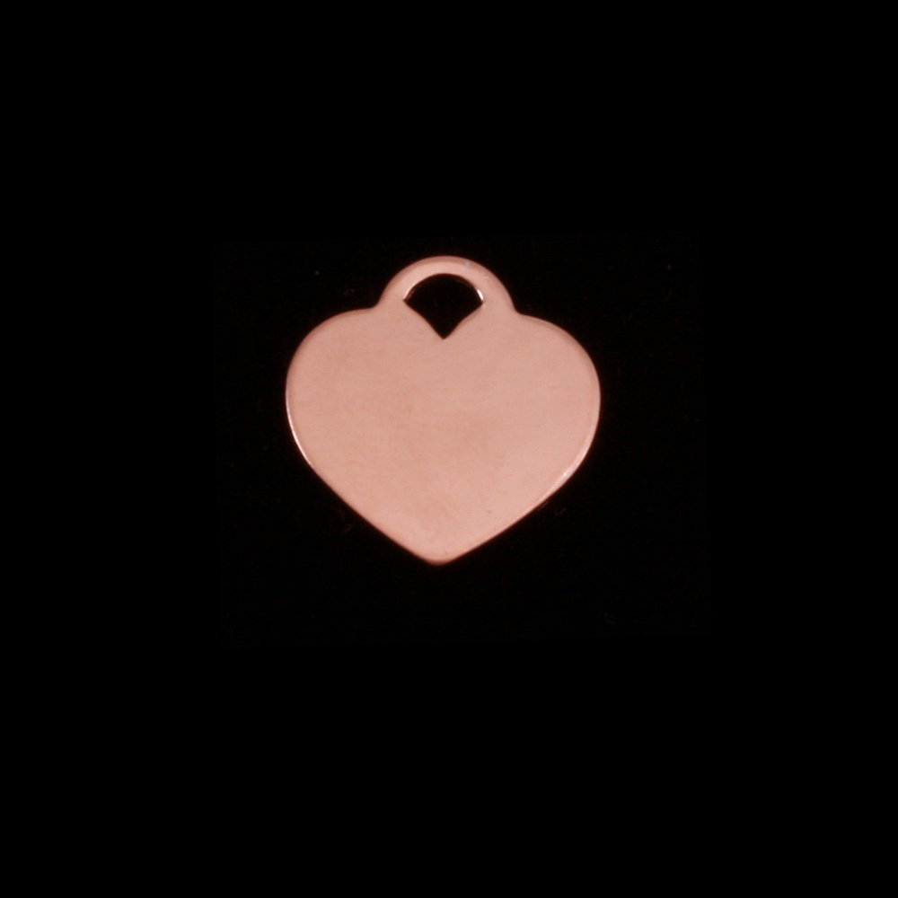 Metal Stamping Blanks Rose Gold Filled "Tiffany" Style Heart, 13mm (.51") x 12mm (.47"), 24g